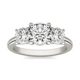 2 CTW AGI Certified Lab Grown Diamond (G-VS) Three Stone Engagement Ring in Choice of 14K Yellow or 14k White Gold