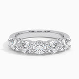 AGI Certified 1.00 CTW Round Lab Grown Diamond Five Stone Eternity Band Ring in 14K Gold Over .925 Sterling