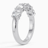 AGI Certified 1.00 CTW Round Lab Grown Diamond Five Stone Eternity Band Ring in 14K Gold Over .925 Sterling
