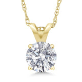 1.50 Ctw Round Lab Grown Diamond Pendant Necklace in 14K Gold – F Color VS Clarity | AGI Certified