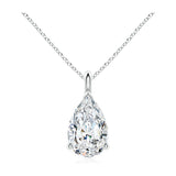 2 CTW Created White Sapphire Pear Floating Solitaire Pendant in Sterling Silver
