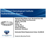 2.00 CTW Round Lab Grown Diamond Eternity Band 18kt Gold over Sterling