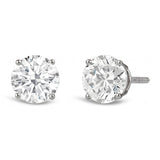 AGI Certified 2.50 CTW Lab Grown Diamond Screw Back Stud Earrings in 14K White Gold