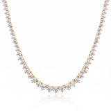 20 CT Created White Sapphire Graduated Tennis Necklace – 14K Yellow Gold Overlay