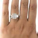 2.00 CTW AGI E/F VS Certified Emerald Cut Lab Grown Diamond Three-Stone Engagement Ring