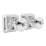2.00 CTW Princess Cut Created White Sapphire Halo Stud Earrings in 14K White Gold Overlay