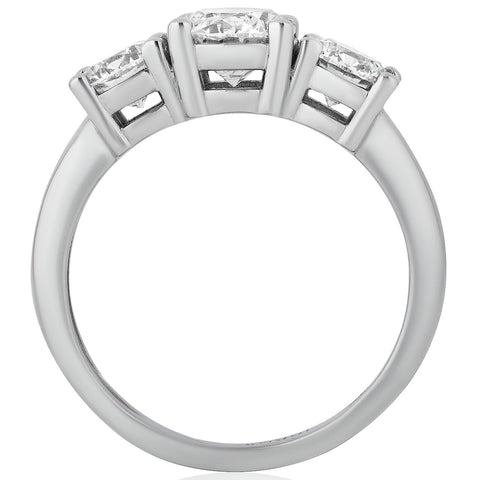 2 CTW AGI Certified Lab Grown Diamond (G-VS) Three Stone Engagement Ring in Choice of 14K Yellow or 14k White Gold