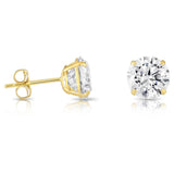 2.00 CTW AGI Certified Lab-Grown Diamond Stud Earrings in Solid 14K Gold – E Color, VS Clarity