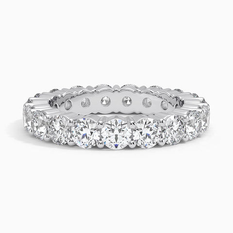 2.00 CTW Round Lab Grown Diamond Eternity Band 18kt Gold over Sterling