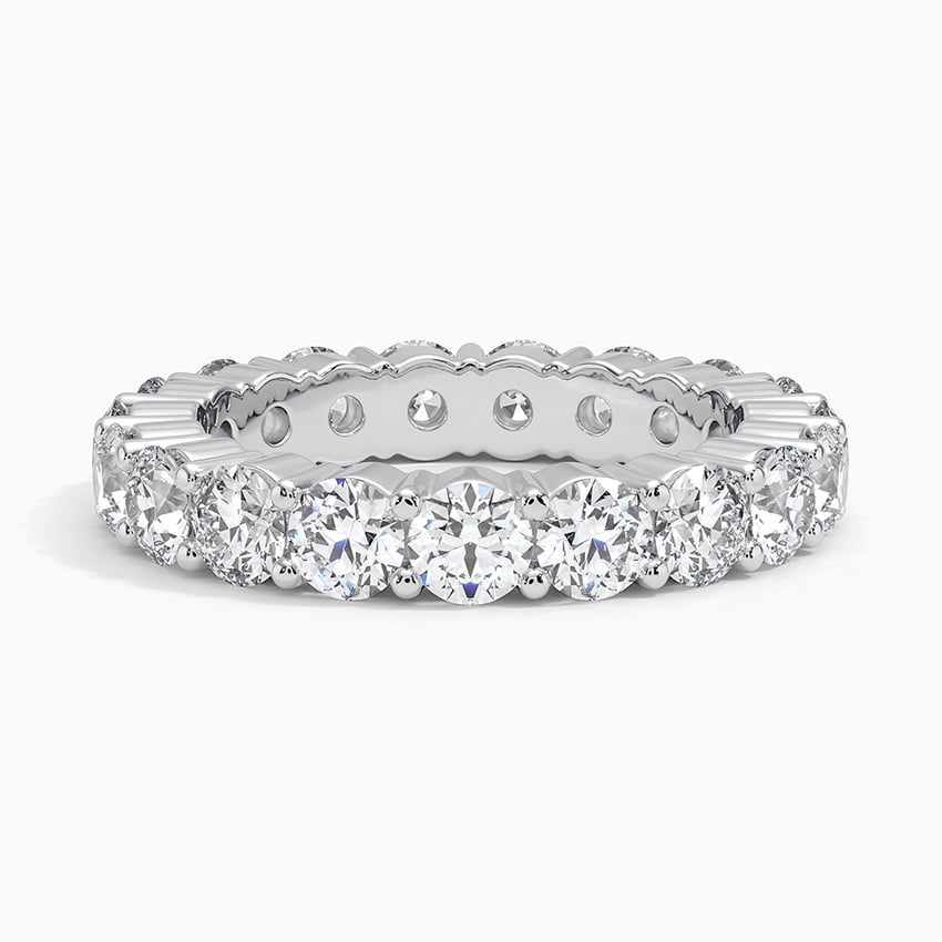 2.00 CTW Round Lab Grown Diamond Eternity Band 18kt Gold over Sterling