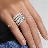 2.00 CTW Round Lab Grown Diamond Eternity Band 18kt Gold over Sterling
