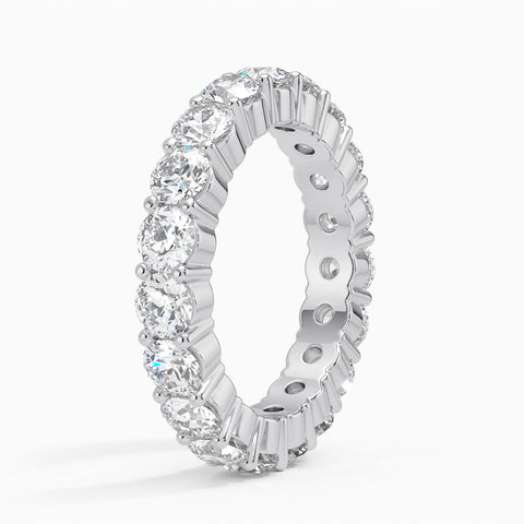 2.00 CTW Round Lab Grown Diamond Eternity Band 18kt Gold over Sterling