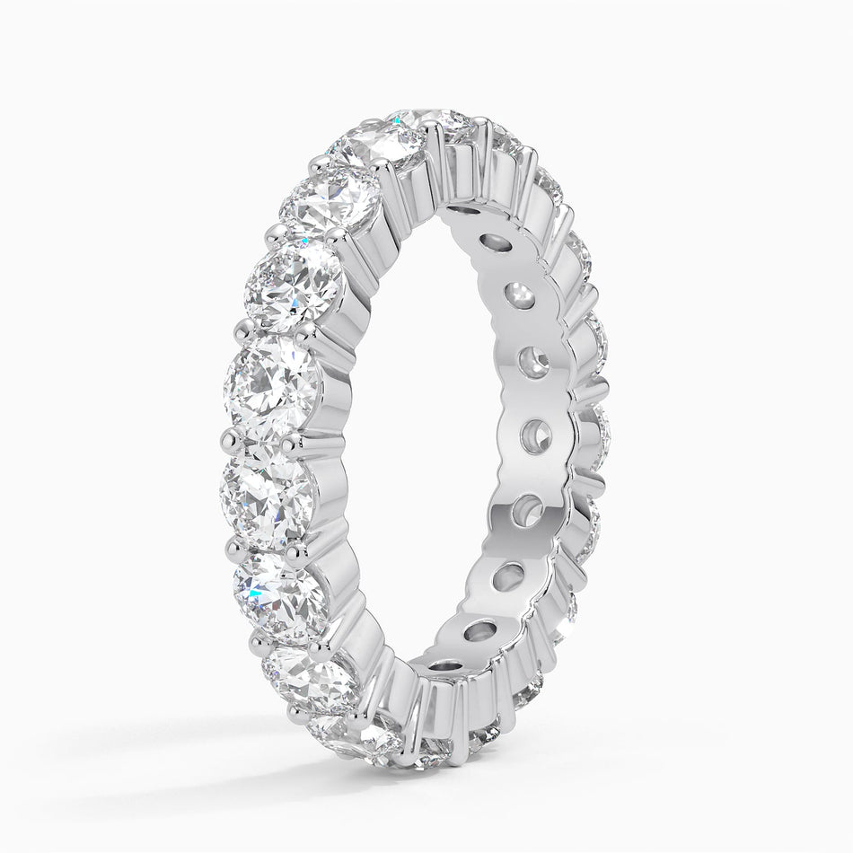 2.00 CTW Round Lab Grown Diamond Eternity Band 18kt Gold over Sterling