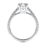 AGI Certified 3.00 CTW Round Brilliant Lab Diamond Channel Set Engagement Ring in 14K White Gold