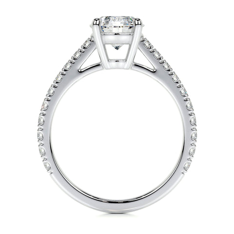 AGI Certified 3.00 CTW Round Brilliant Lab Diamond Channel Set Engagement Ring in 14K White Gold