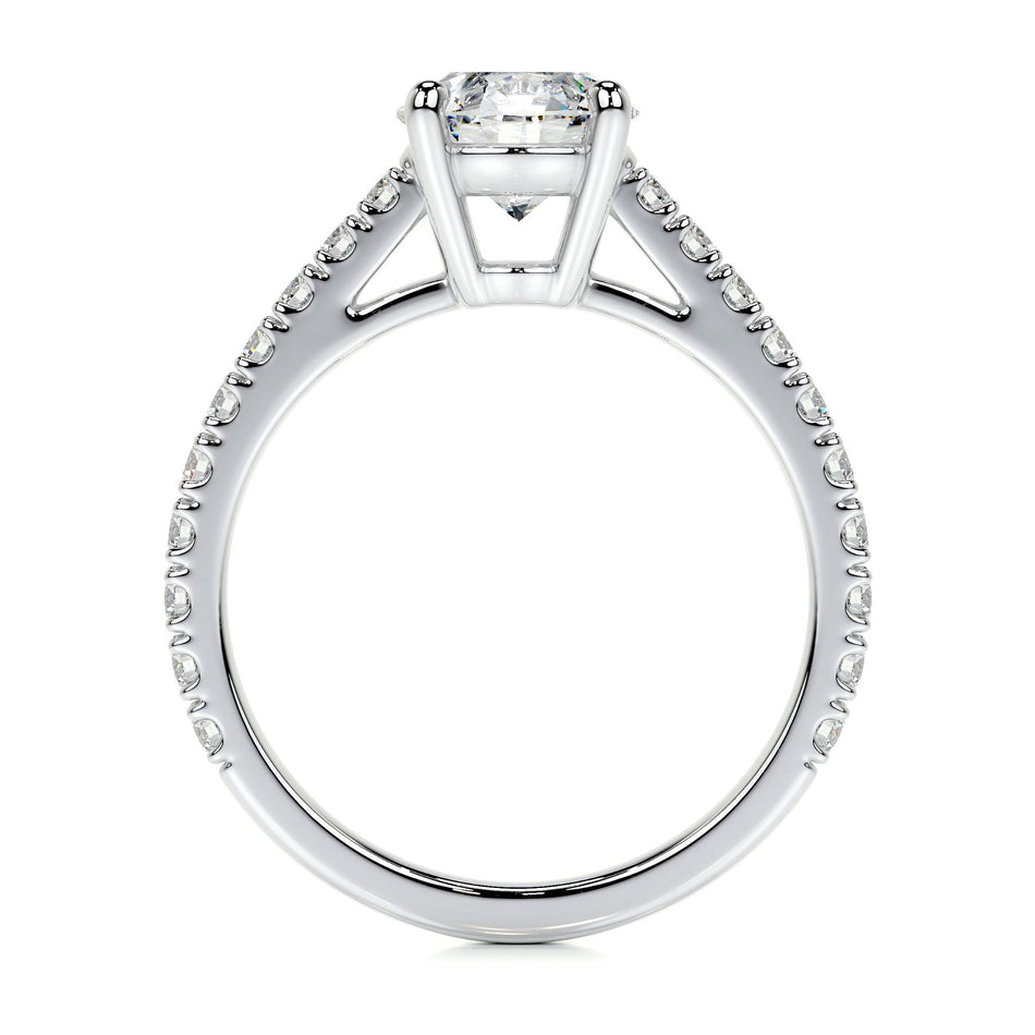 AGI Certified 3.00 CTW Round Brilliant Lab Diamond Channel Set Engagement Ring in 14K White Gold