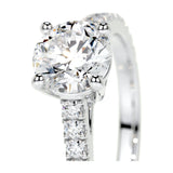 AGI Certified 3.00 CTW Round Brilliant Lab Diamond Channel Set Engagement Ring in 14K White Gold