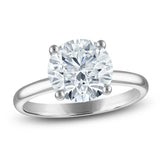 3.50 CTW Round Lab-Grown Diamond Solitaire Engagement Ring in 14K White Gold (F/VS, AGI Certified)