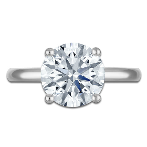 3.50 CTW Round Lab-Grown Diamond Solitaire Engagement Ring in 14K White Gold (F/VS, AGI Certified)