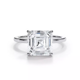 AGI Certified 3 CTW Lab Grown Diamond Solitaire Engagement Ring – Round, Asscher, Emerald, or Princess Cut – G-VS Clarity, 14K White Gold