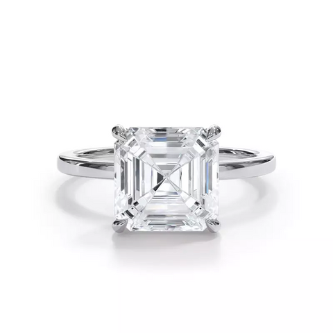 AGI Certified 3 CTW Lab Grown Diamond Solitaire Engagement Ring – Round, Asscher, Emerald, or Princess Cut – G-VS Clarity, 14K White Gold