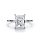 AGI Certified 3 CTW Lab Grown Diamond Solitaire Engagement Ring – Round, Asscher, Emerald, or Princess Cut – G-VS Clarity, 14K White Gold