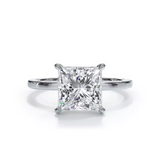 AGI Certified 3 CTW Lab Grown Diamond Solitaire Engagement Ring – Round, Asscher, Emerald, or Princess Cut – G-VS Clarity, 14K White Gold