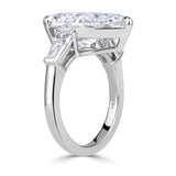 AGI Certified 4.65 CTW Pear Shaped Lab Grown Diamond Engagement Ring with Tapered Baguette Side Stones