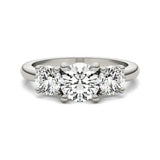 2 CTW AGI Certified Lab Grown Diamond (G-VS) Three Stone Engagement Ring in Choice of 14K Yellow or 14k White Gold