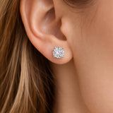 AGI Certified 2.00 CTW Lab Grown Diamond (G/VS) Stud Earrings in 14K Yellow or White Gold