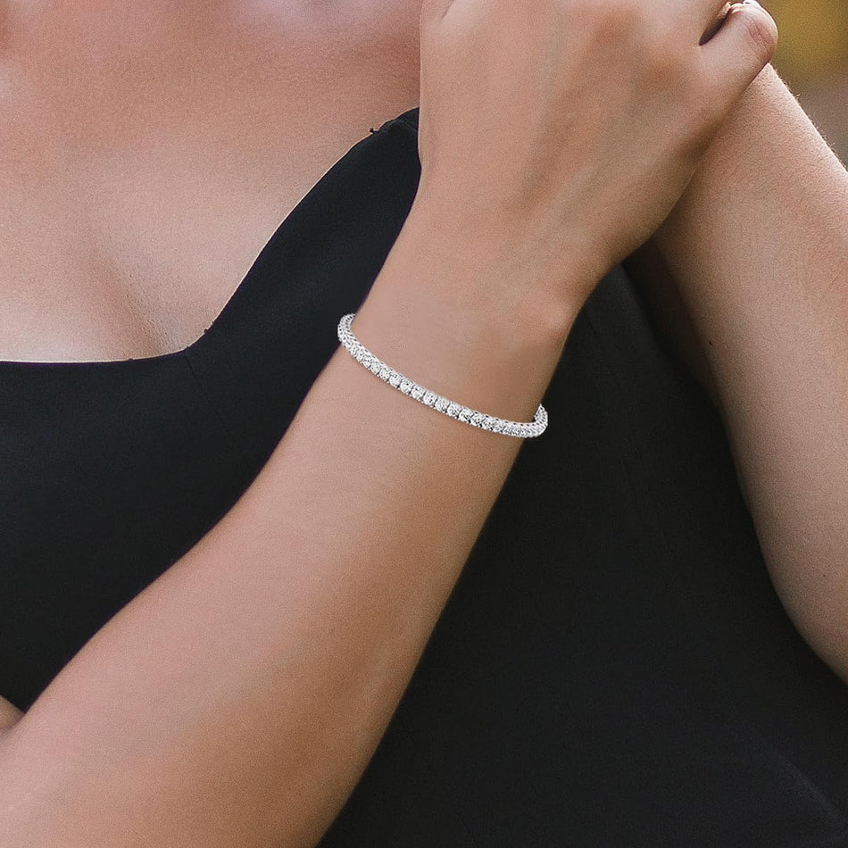 4.00 CTW AGI Certified Lab-Grown Diamond (G/VS) Tennis Bracelet in Choice of 14K White or Yellow Gold