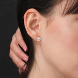 3.00 CTW Lab Grown Diamond Bezel Martini Stud Earrings in 14K White or Yellow Gold
