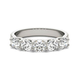 AGI Certified 1 1/4 CTW Round Lab Grown Diamond (G/VS) Five Stone Anniversary Band in 14K White Gold