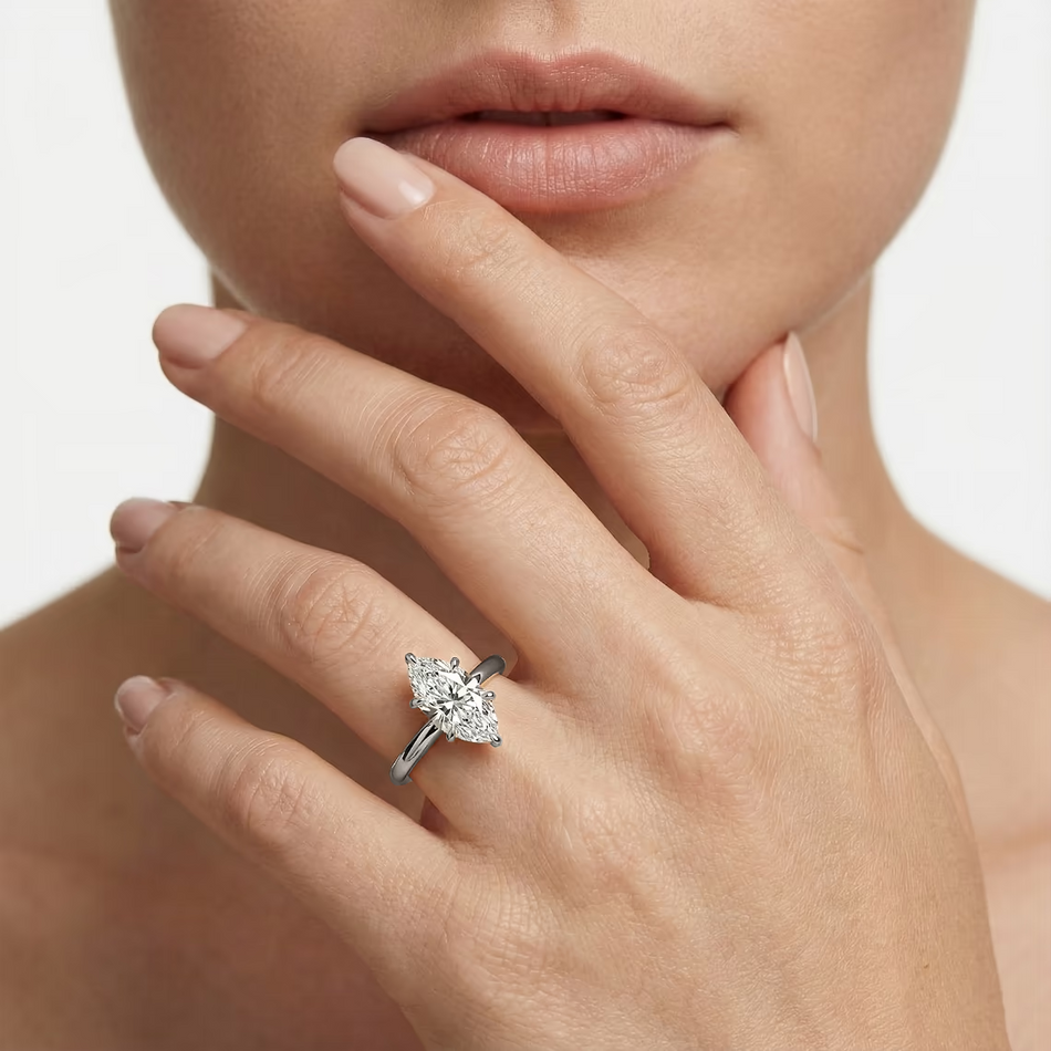5.00 CT Lab Grown Diamond Solitaire Engagement Ring in 14K White Gold – G Color VS Clarity, IGI Certified