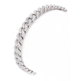 7mm Created Moissanite Miami Cuban Link Bracelet in 14K White Gold Overlay
