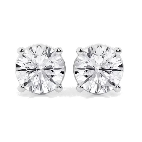 AGI Certified 6 CTW Lab Grown Diamond Stud Earrings in 14K White or Yellow Gold – G VS Round Cut