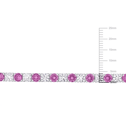 6.00 CTW Lab Created Pink & White Sapphire Tennis Bracelet in .925 Sterling Silver – 7.25"