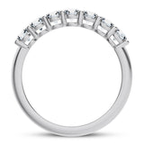 AGI Certified 2.00 CTW 7-Stone Lab Grown Diamond Anniversary Ring F/VS1 in 14K Gold Over Sterling Silver