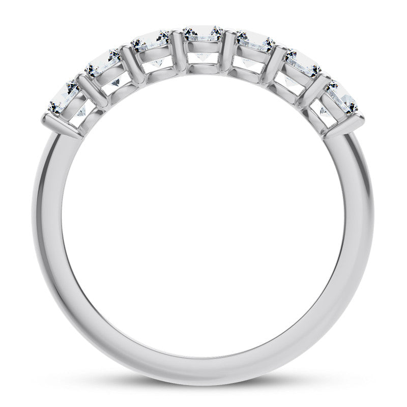 AGI Certified 2.00 CTW 7-Stone Lab Grown Diamond Anniversary Ring F/VS1 in 14K Gold Over Sterling Silver