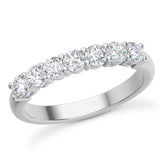 AGI Certified 2.00 CTW 7-Stone Lab Grown Diamond Anniversary Ring F/VS1 in 14K Gold Over Sterling Silver