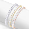 6ctw Created White Sapphire Tennis Bracelet - 3mm Stones - 14K Gold Overlay in White, Yellow or Rose Gold