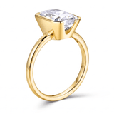 AGI Certified 7.00 CTW F/VS Radiant Cut Lab Diamond Half Bezel Solitaire Engagement Ring in 14K Yellow Gold