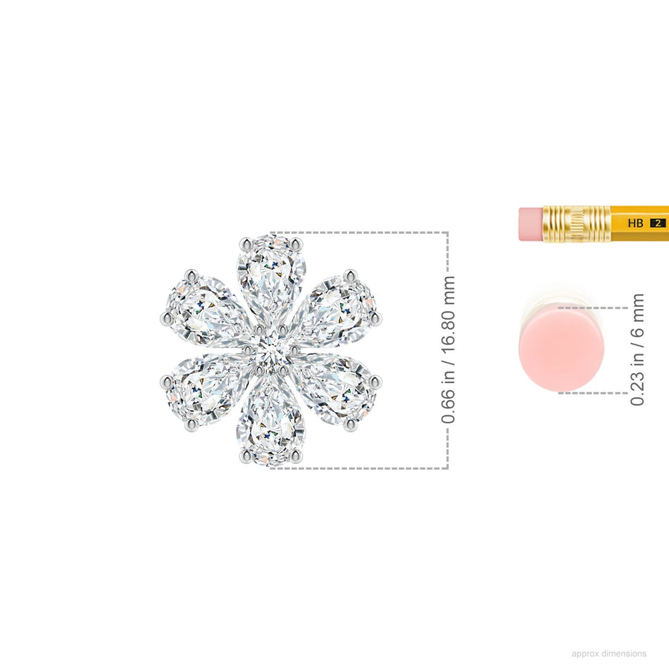 AGI Certified 4.38 CTW E/F VS Lab-Grown Diamond Flower Cluster Pendant in 14K White Gold