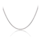 8.00 CTW Created White Sapphire Tennis Necklace with 171 Round Brilliant Stones in 14K Gold Overlay