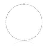 8.00 CTW Created White Sapphire Tennis Necklace with 171 Round Brilliant Stones in 14K Gold Overlay