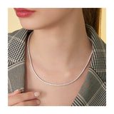 8.00 CTW Created White Sapphire Tennis Necklace with 171 Round Brilliant Stones in 14K Gold Overlay