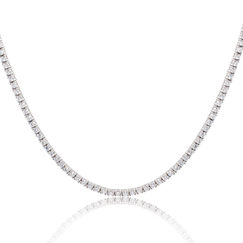 8.00 CTW AGI Certified Lab Grown Diamond Tennis Necklace in 14K White or Yellow Gold (F/VS)