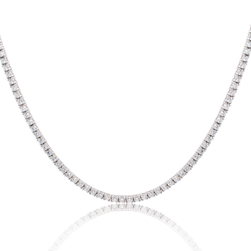 8.00 CTW AGI Certified Lab Grown Diamond Tennis Necklace in 14K White or Yellow Gold (F/VS)