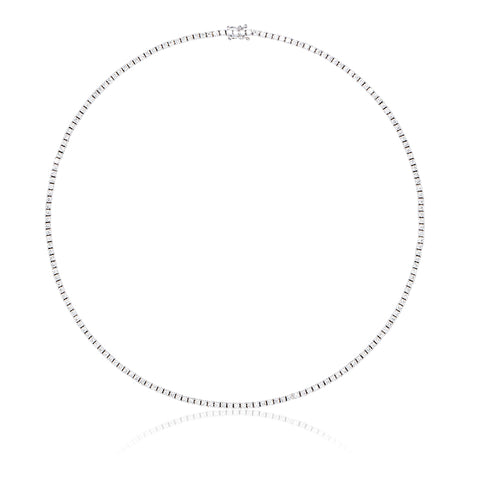 8.00 CTW AGI Certified Lab Grown Diamond Tennis Necklace in 14K White or Yellow Gold (F/VS)