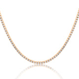 8.00 CTW AGI Certified Lab Grown Diamond Tennis Necklace in 14K White or Yellow Gold (F/VS)